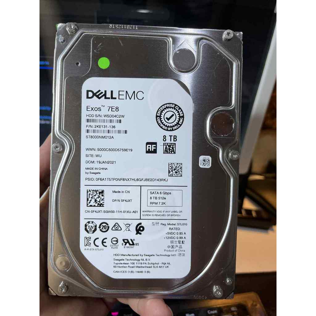 HDD Dell / Seagate Exos 7E8 8TB มือสอง สภาพดี ( มีประกันร้าน 15 วัน )