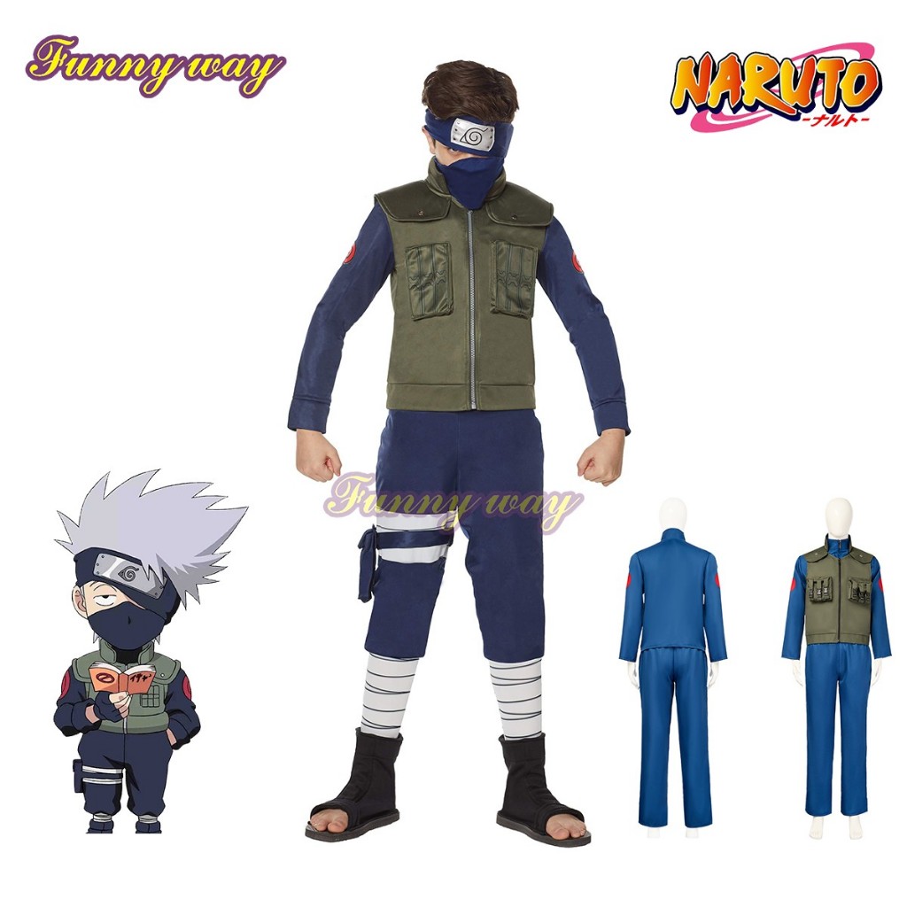 Hatake Kakashi เครื่องแต่งกายคอสเพลย์ อนิเมะ นารูโตะ เครื่องแบบ Konoha Ninja สำหรับผู้ชาย