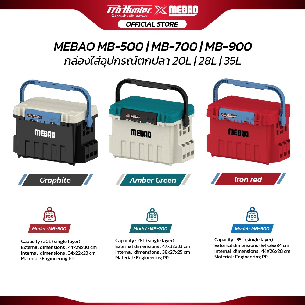 กล่องใส่อุปกรณ์ตกปลา Mebao MB-500 / MB-700 / MB-900 กล่องอเนกประสงค์ความจุใหญ่ แข็งแรง ทนทาน