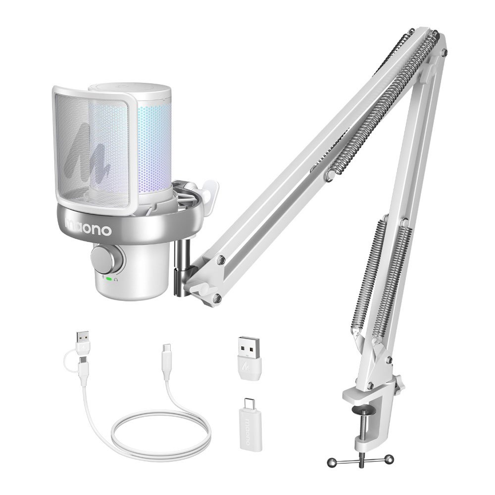 Maono DM40 Pro S ไมโครโฟนไร้สายสําหรับเล่นเกมไร้สายไมโครโฟนคอนเดนเซอร์ไมโครโฟน USB AI Gaming Mic
