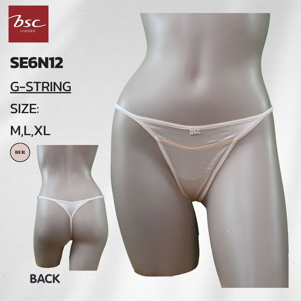 BSC กางเกงชั้นใน แบรนด์ดัง ของแท้ เกรดA รูปแบบ G -Sting   Sexi  ผ้าซาติน ยืดแต่ง SE0150U (SE6N12) BER  BLK