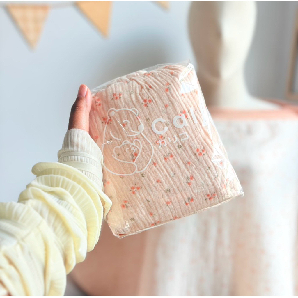 Cali ผ้าคลุมให้นมไร้กระดุม ผ้ามัสลินทอ สไตล์เกาหลี *Collection Tenderfield💐 *ป้าย Cali Baby - รูปที่ 4