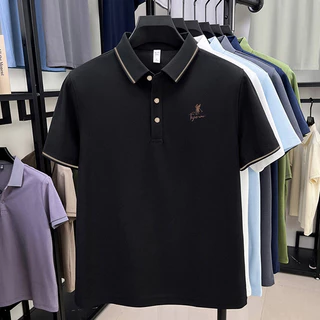 DIVPOLO 2321-Fเสื้อโปโลผู้ชาย สไตล์สปอร์ต แขนสั้น ผ้าฝ้ายแท้ ใส่สบาย เสื้อโปโล Unisex ผู้ชาย ผู้หญิง สีพื้น สไตล์มินิมอล