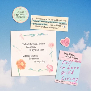 ☆ Deadline for My Best Day Sticker Pack รวมสติกเกอร์ไดคัต กลอนเตือนใจ ภาพวาดสีไม้ days of light