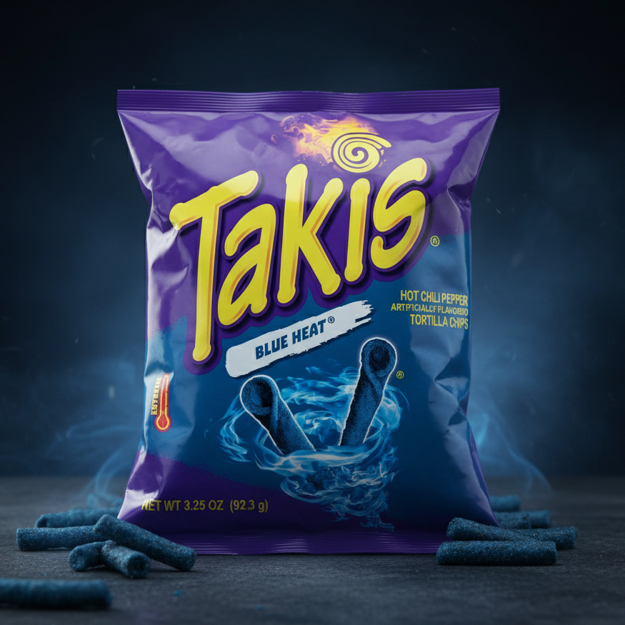 Takis Blue Heat Hot Chili Pepper 92g ทอทิลลาชิปส์รสพริกเผ็ดร้อน นำเข้าจากเม็กซิโก