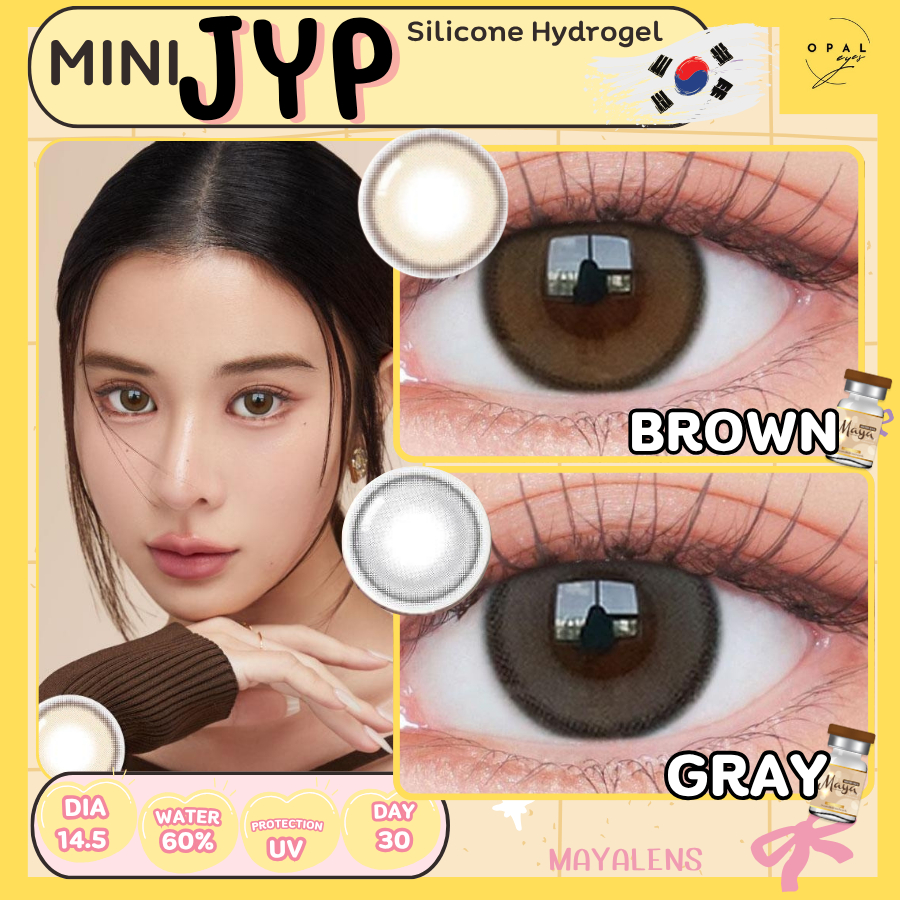Mayalens Premium รุ่น JYP คอนแทคเลนส์ ขนาดมินิ Silicone Hydrogel ค่าอมน้ำ 60%✨Brown / Gray✨