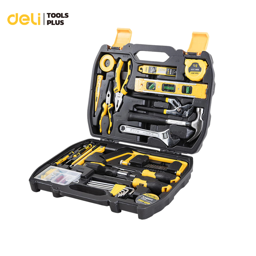 Deli เครื่องมือช่างครบชุด ชุดเครื่องมือช่าง 112ชิ้น เหมาะสำหรับงานช่าง พกพาสะดวก Household Tool Set