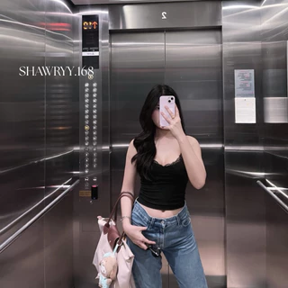[NEW] SHAWRYY - Lace Lora Top สายเดี่ยวผ้านิ่ม แต่งลูกไม้ คัตติ้งกระชับสบาย สายปรับได้