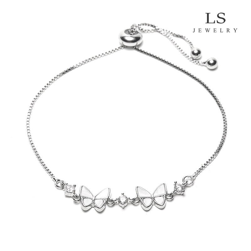 LS สร้อยข้อมือโรแมนติก สร้อยข้อมือจี้ผีเสื้อ b2898