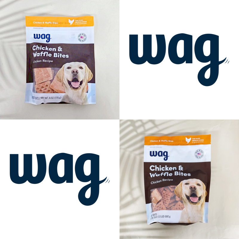 [Wag®] Chicken and Waffle Bites Dog Treats Chicken Recipe 170 g ขนมสุนัขรสไก่วาฟเฟิล
