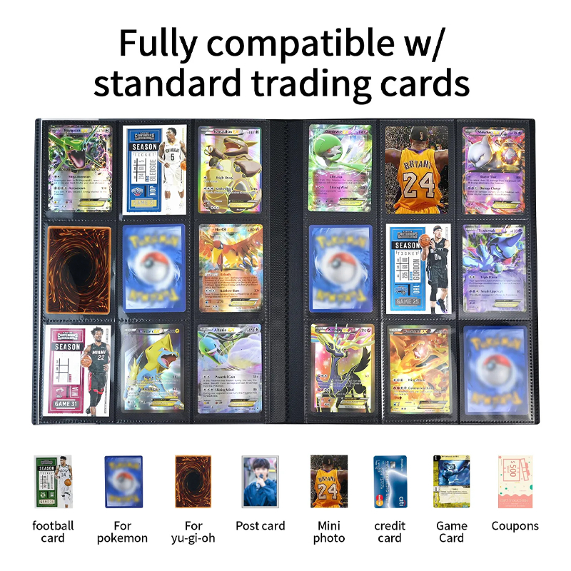 แฟ้มใส่การ์ด 9 ช่อง 360 ใบ สำหรับการ์ดโปเกมอน ยูโกะ การ์ดเกม สมุดสะสมการ์ดอย่างดี