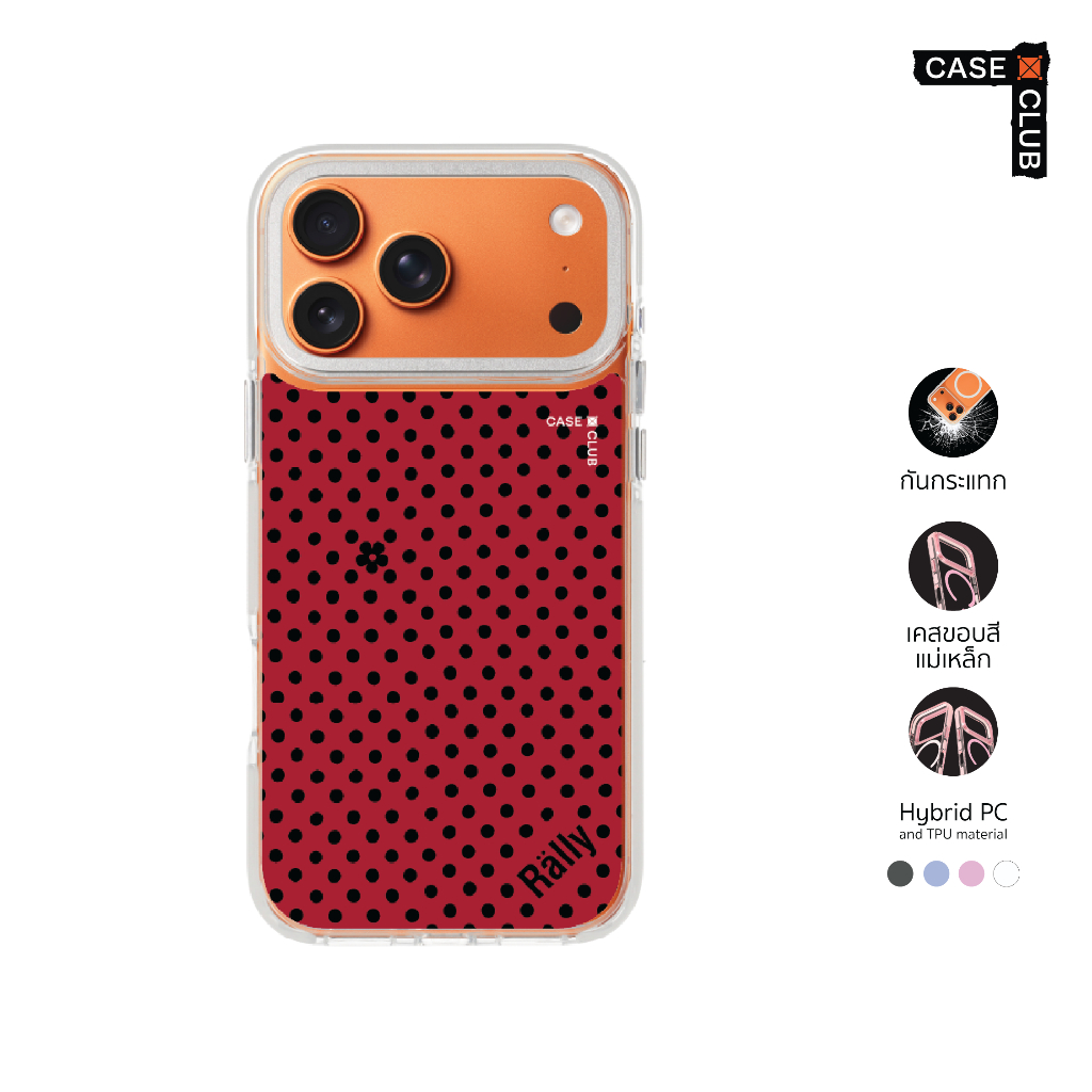 CaseClub เคสไอโฟน เคส ขอบสี เคสแม่เหล็ก ลาย Rally Ladybug ลายเต่าทอง สำหรับ i17 Pro Max/i17 Pro/i Ai