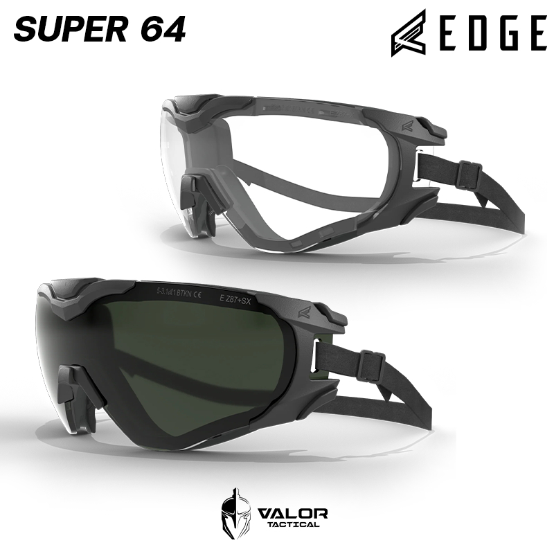 Edge Eyewear - Super 64 แว่นนิรภัย กันฝุ่น ป้องกันสะเก็ด Ballistic Safety Goggles กันลม แว่นทหาร