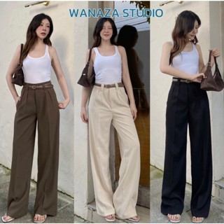WT43 Jinnie Trouser กางเกงทรงกระบอก ใหญ่ กางเกงเอวสูง ผู้หญิ…