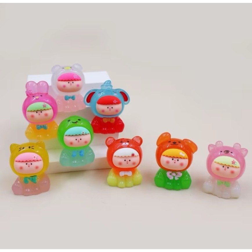 ✨พร้อมส่งในไทย✨น้องหน้าม้าทูโทน เรืองแสง💗 แบบสุ่มสี 💗ราคาต่อตัว