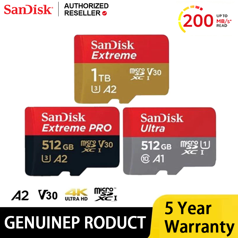 SanDisk Extreme Pro 128G-1TB micro SDXC card UHS-3 V30 A2 C10 4K เมมโมรี่การ์ด
