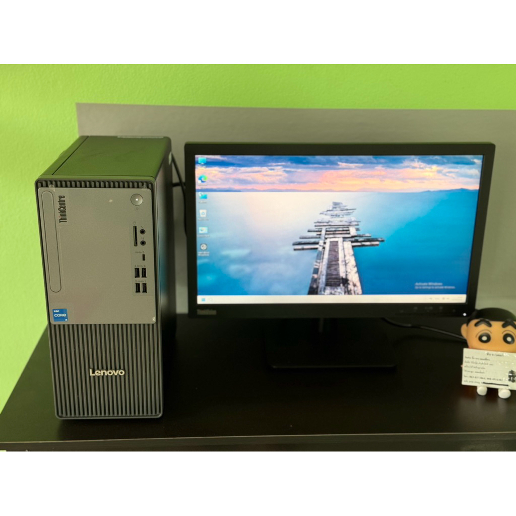 คอมพิวเตอร์ LENOVO THINKCENTRE NEO 50T GEN 5 พร้อมจอ Lenovo 19.5นิ้ว / I5-14400  / Ram 8GB / SSD 512