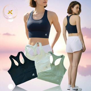 สปอร์ตบราทรงกล้ามเว้าหลังฟองน้ำในตัว