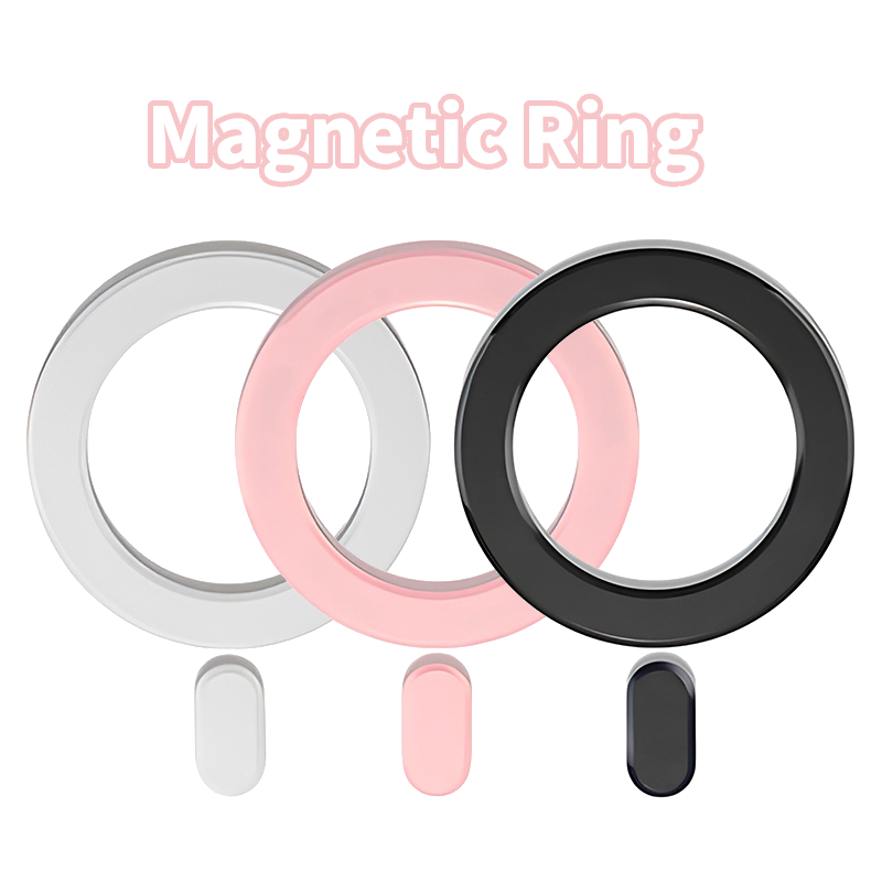 Magnetic Ring แผ่นแม่เหล็กชาร์จไร้สาย แผ่นดึงดูดแม่เหล็กสี บางเฉียบ แหวนแม่เหล็กสำหรับโทรศัพท์ แม่เหล็กติดมือถือแหวนอะแด