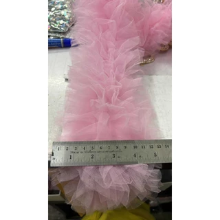 ลูกไม้ระบายฟูๆ 12 ชั้น ระบายฟู ผ้าฟรุ้งฟริ้ง ตกแต่งชายเสื้อ ชายกระโปรง ต่างๆ แบ่งขาย 45cm-90cm