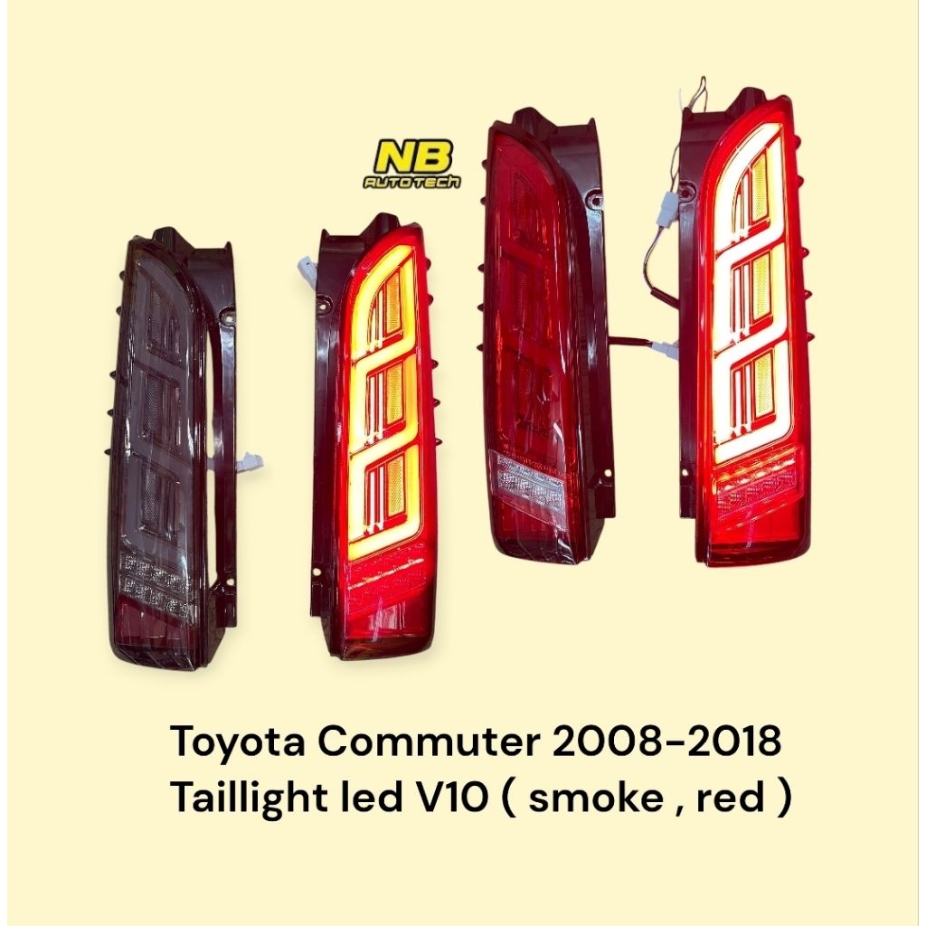 ไฟท้าย รถตู้ commuter light bar led ไฟหรี่ ไฟเลี้ยววิ่ง ลาย V10 ปี2008-2018
