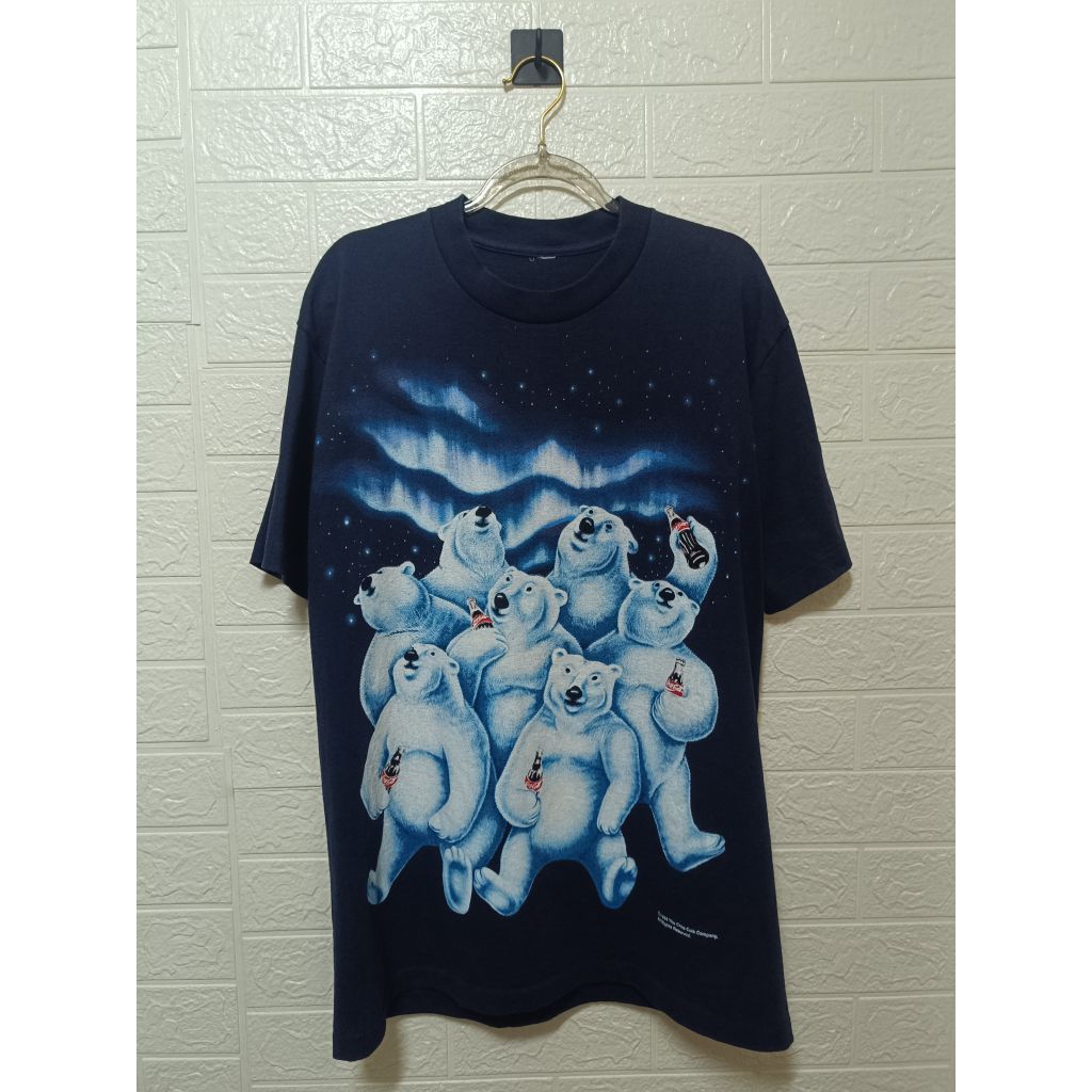 T-shirt Vintage Polar Bear Coke Coca Cola 90s.🐻