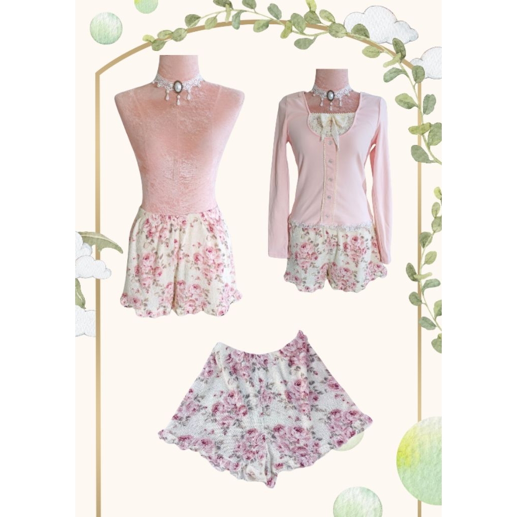 กางเกงผ้าขน แบรนด์ Lizlisa X Mymelody (Lizmelo) มือ 1 ของใหม่ ลายดอกชมพูสวยมากๆ 😘💕แบรนด์ญี่ปุ่น 🇯🇵แท