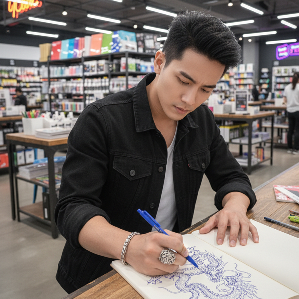 [6ด้าม/12ด้าม] ปากกาลูกลื่น Tex 1 มม. เขียนลื่นมาก เส้นใหญ่คมชัด รุ่น MC228 - 6