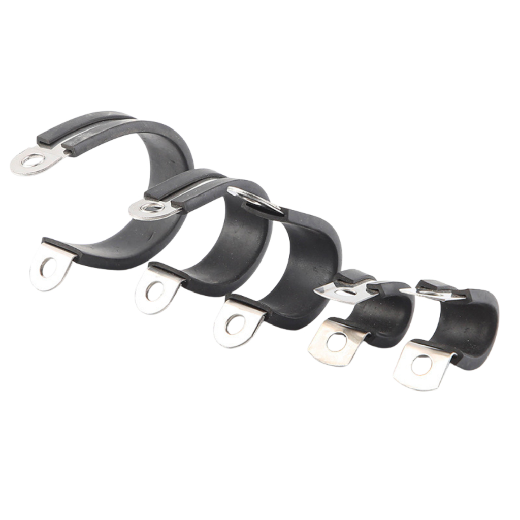 แคลมป์รัดท่อหุ้มยาง สแตนเลส 304 (P-Clip) กิ๊บรัดสายไฟ แคลมป์ยึดท่อกันสะเทือน