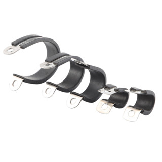 แคลมป์รัดท่อหุ้มยาง สแตนเลส 304 (P-Clip) กิ๊บรัดสายไฟ แคลมป์…