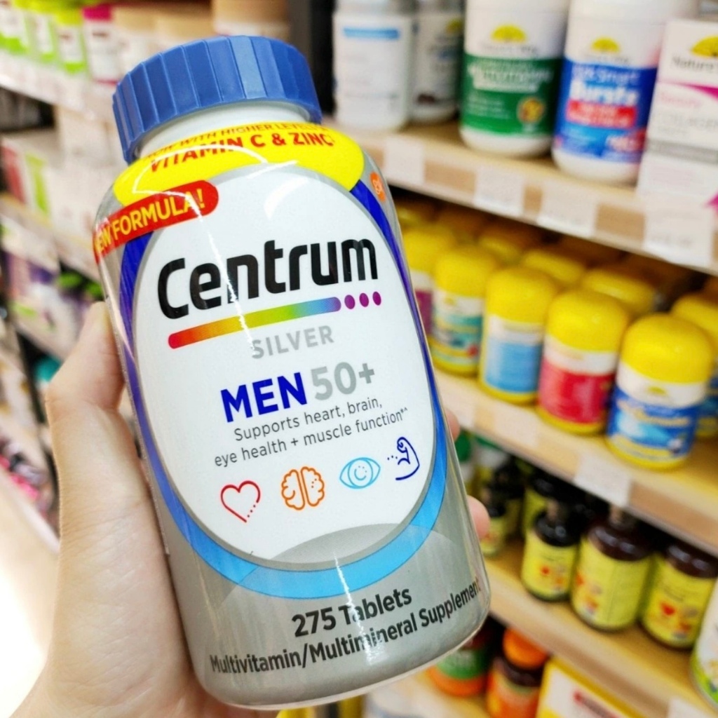 วิตามินรวมสำหรับผู้หญิง วิตามินรวมสำหรับผู้ชาย Centrum Silver Women Men 50+ Multivitamins 275 Tablet