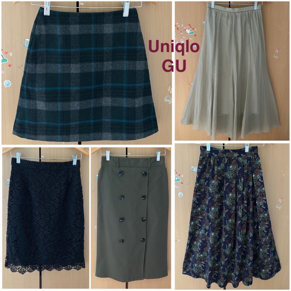 กระโปรงผู้หญิง แบรนด์ GU,Uinqlo แท้💯% มือสอง⬇️รายละเอียดด้านล่างค่ะ