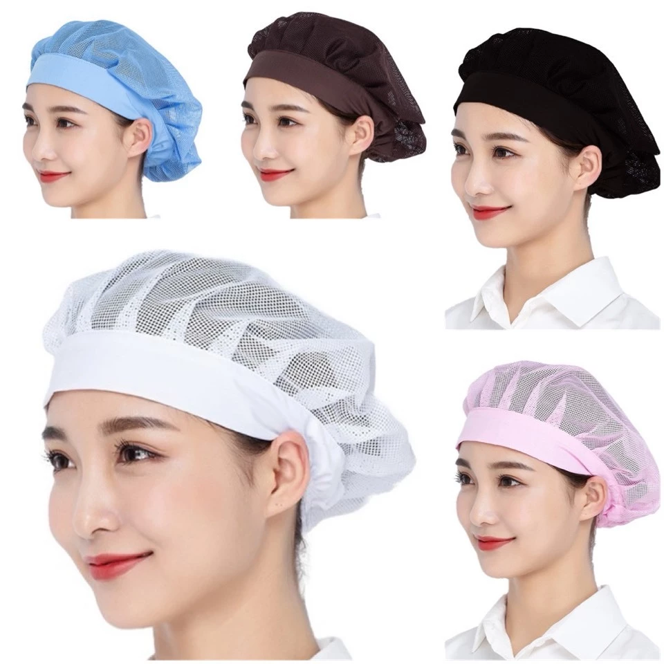 (พร้อมส่ง) หมวกตาข่าย Mesh Cap หมวกคลุมผม แบบมีขอบ สำหรับทำอาหาร ร้านอาหาร โรงงาน ทำงานห้องปฏิบัติการ