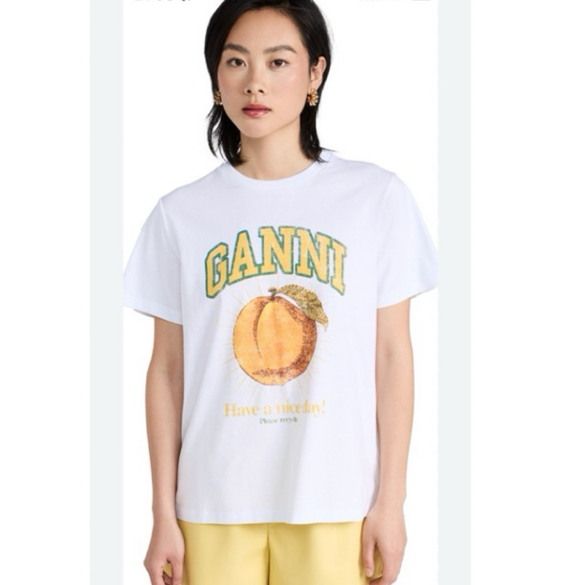 ((พร้อมส่ง)) เสื้อยืด Ganni Peach สินค้านำเข้า