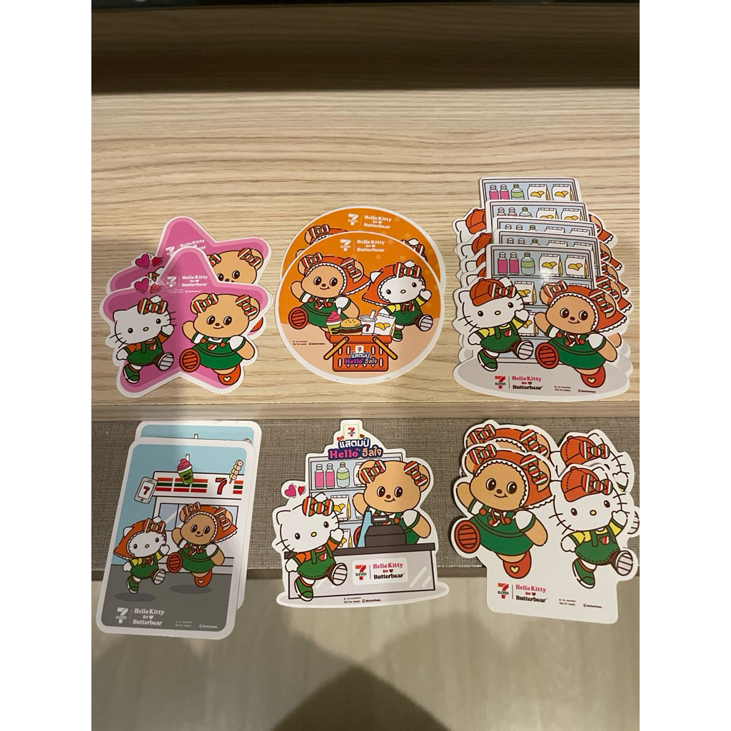 สติกเกอร์พี่คิตตี้และน้องเนย butterbearสุดน่ารักจาก7-11