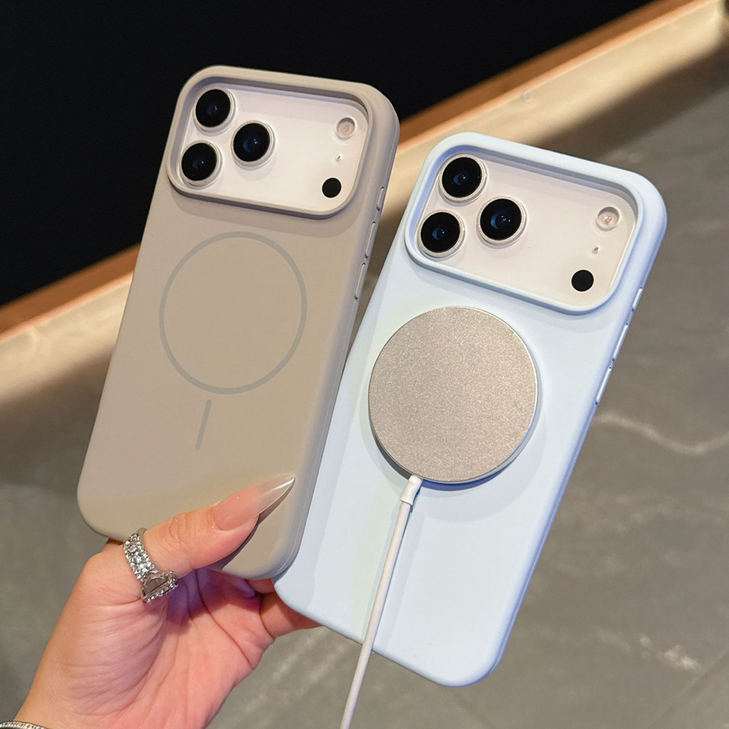 (พร้อมส่ง)เคสไอโฟน เคสซิลิโคนแบบมีแม่เหล็ก ด้านในบุผ้ากำมะหยี่ ชาร์จแบบไร้สายได้