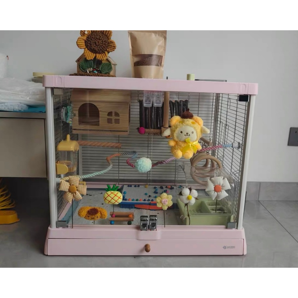 *พร้อมส่ง*Dayang กรงนก สแตนเลส 304 สีชมพู