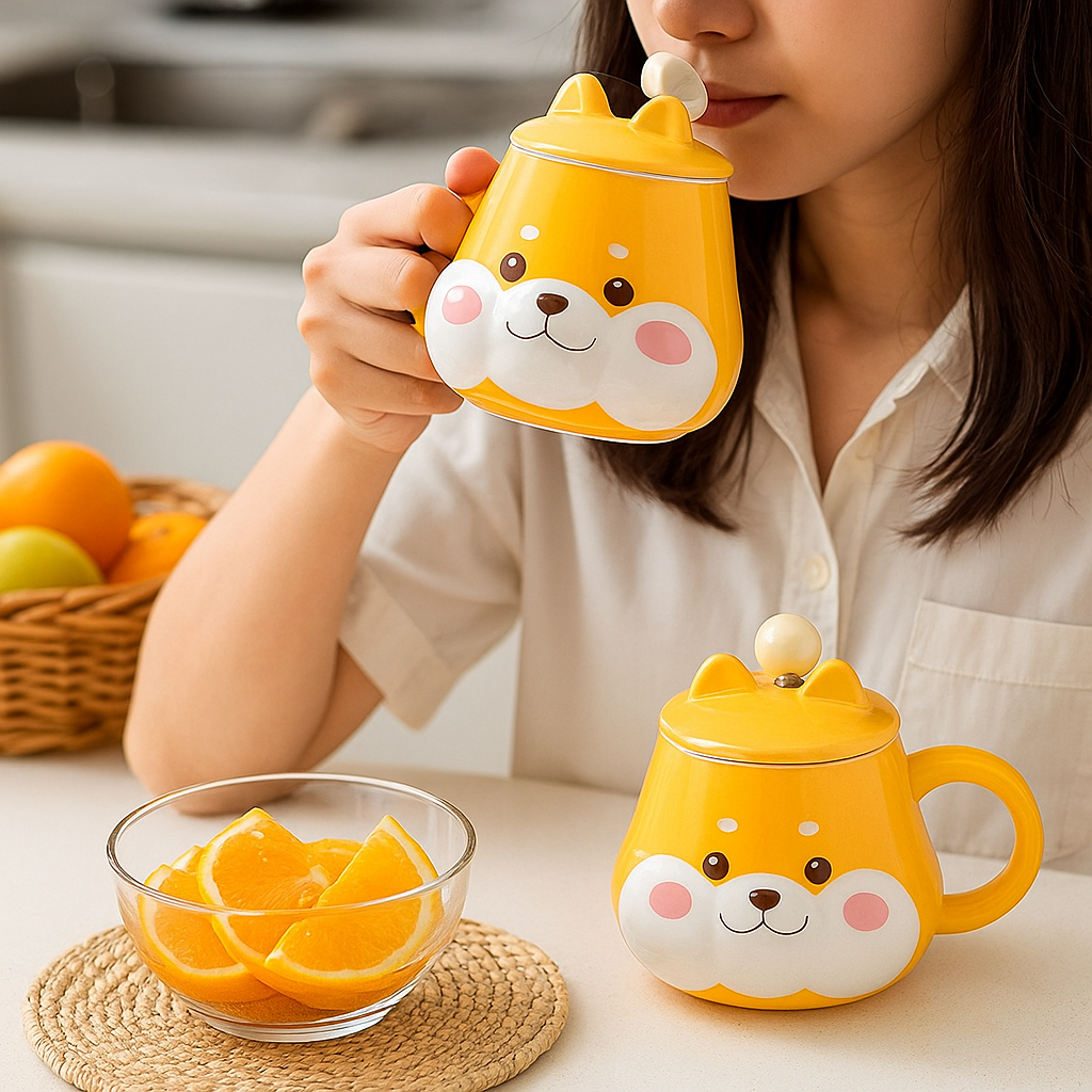 Shiba Mug แก้วมัคเซรามิคสุดมินิมอล แก้วมัคชิบะดีไซน์อบอุ่น แก้วเซรามิคของขวัญผู้หญิง - รูปที่ 2