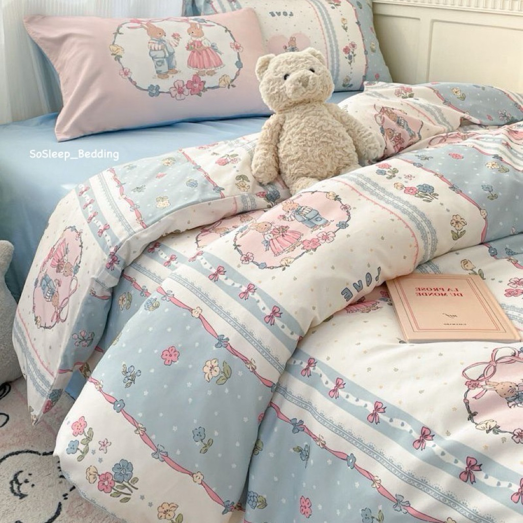 (New collection)ชุดผ้าปูที่นอนเกรด mini premium รองรับที่นอนความสูง12นิ้ว ผ้านวม7ฟุต หนาพิเศษ ครบเซ็ท6ชิ้น