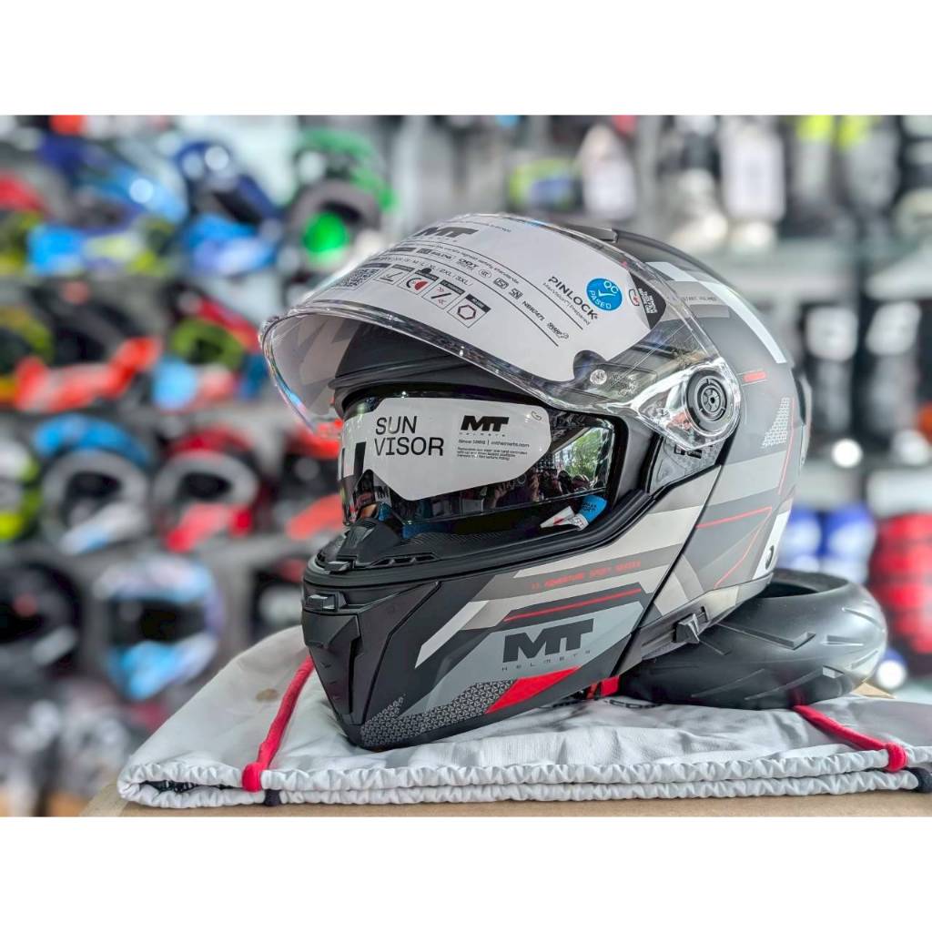 หมวกกันน็อคยกคางแบรนด์สเปน MT ATOM_2 SV มีแว่น 2 ชั้น