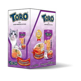 TORO ขนมแมวปลาชิ้น โทโร่ ขนาดซองละ 30กรัม (ยกกล่อง x12ซอง)