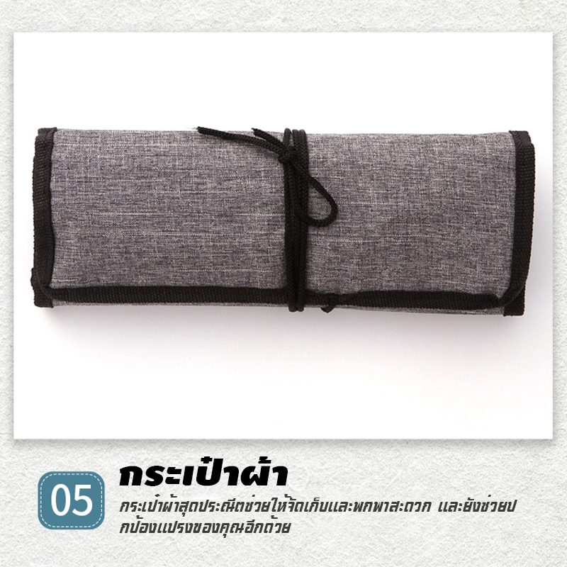 แปรงทาสีน้ำด้ามไม้ไนลอน 24ชิ้น พู่กันหัวตัด พู่กันใบพัด พู่กันหัวตัดเฉียง รวมถุงผ้า - รูปที่ 5