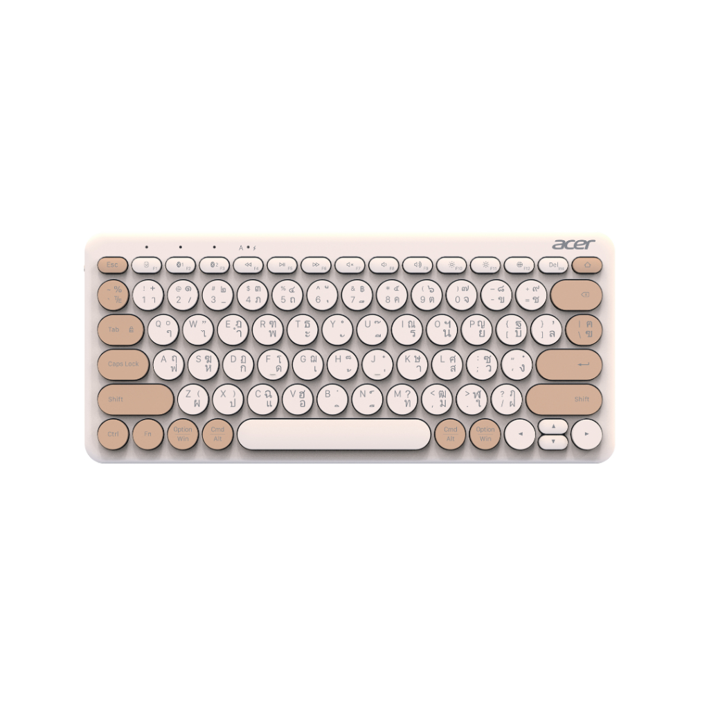 Acer LV1600 Keyboard White+Beige Brown (ZL.Z01ST.01M) Scissor Switches/ 79 Keys/ Wireless RF2.4/ Blu