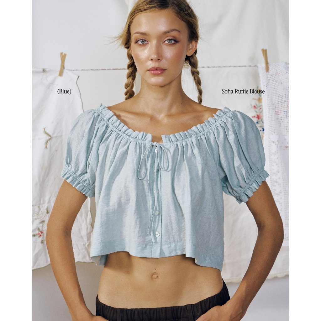 Reverie Sofia ruffle blouse - เสื้อระบาย แขนตุ๊กตา (มี 3 สี)