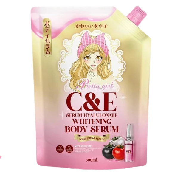 พริตตี้เกิล์ล เซรั่มไฮยา ทาผิวกาย Pretty Girl C&E Body Serum ขนาด 300ml Pretty Girl C&E Body Serum