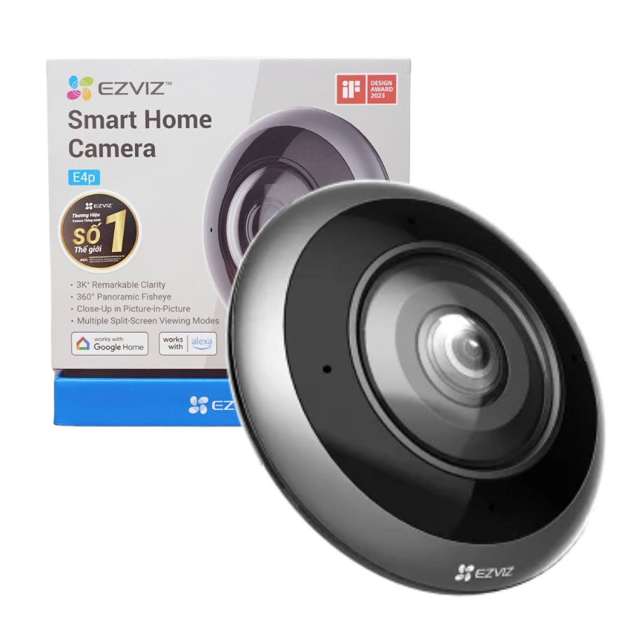 EZVIZ E4P 6MP 3K+ Smart Wi-Fi Panoramic Fisheye Camera พร้อมดีไซน์ทันสมัย คมชัดไร้จุดบอด 360°