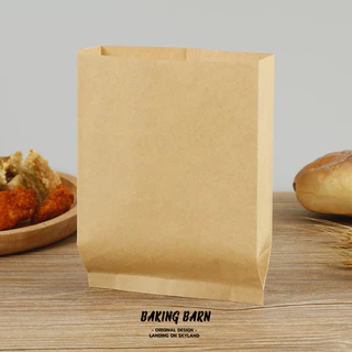Baking barn (100 ชิ้น/แพ็ค) ถุงกระดาษขยายข้าง ซองขนม ถุงกระดาษคราฟท์สีน้ำตาล Paper bags