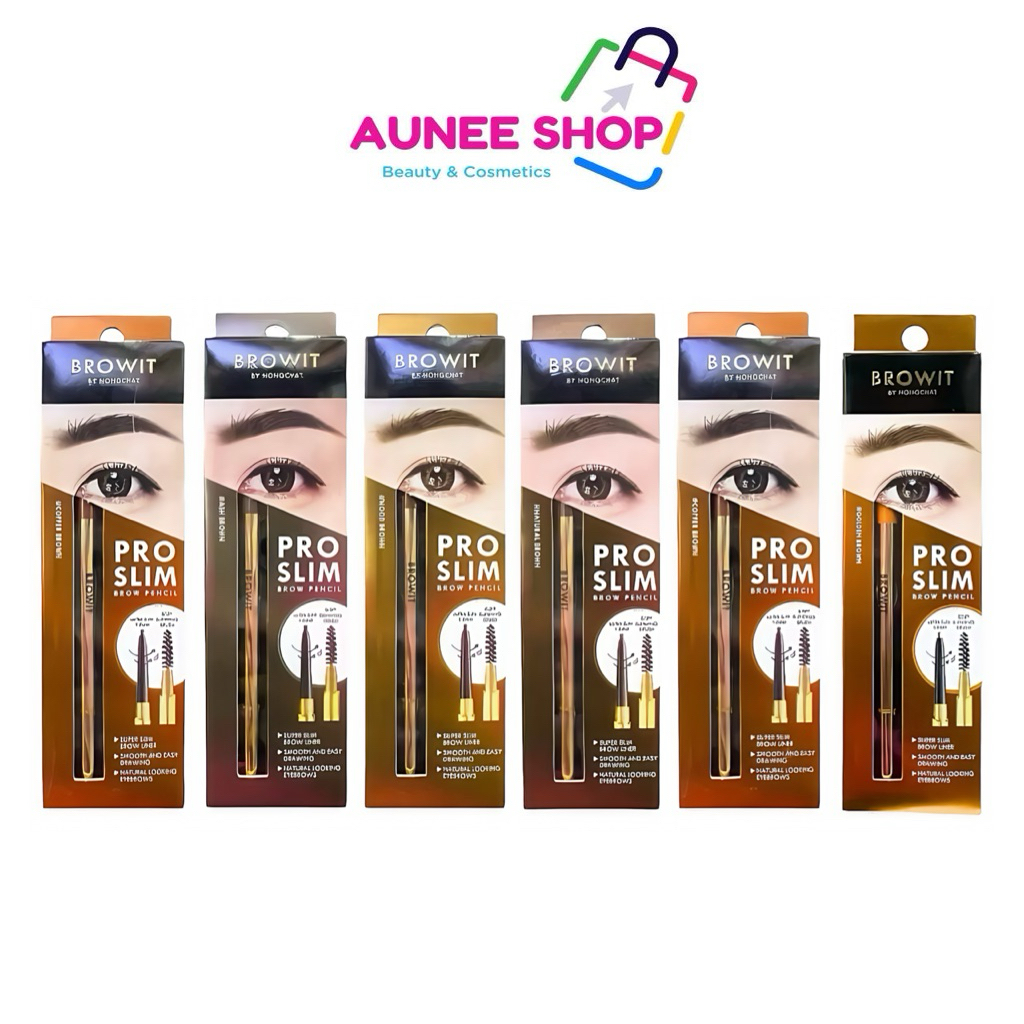 ส่งฟรี/มีไลฟ์  เขียนคิ้ว บราวอิท โปรสลิมบราวเพนซิล Browit By Nongchat Pro Slim Brow Pencil 0.06g