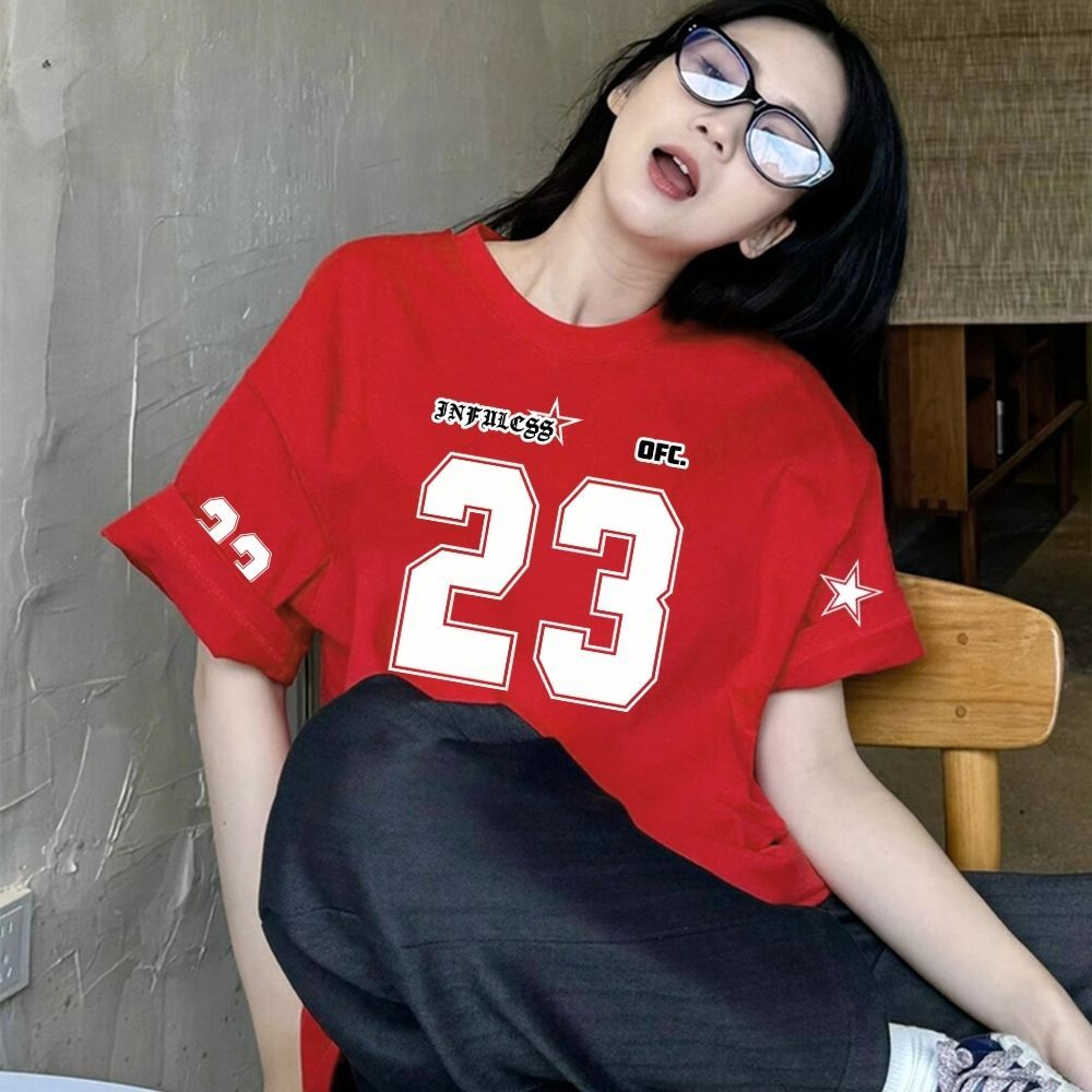 TeeTwoOneเสื้อเหลือง สื้อยืด oversize รูปแบบถนน โคตรนุ่ม ผ้าคอตตอน ลาย "OFC Twenty Three" สินค้าใหม่