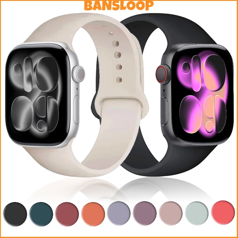 สายรัดซิลิโคนอ่อนกีฬา for Smart Watch Ultra 3 2 SE 3 Series 11 10 9 8 7 6 5 4 3 49มม 46มม 45มม 44มม 42มม 41มม 40มม 38มม